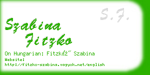 szabina fitzko business card